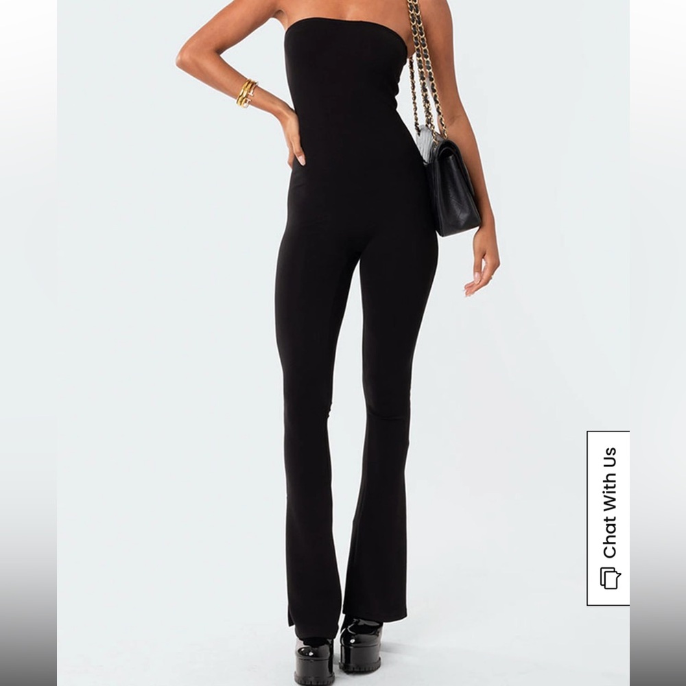 Edikted Strapless Black Jumpsuit